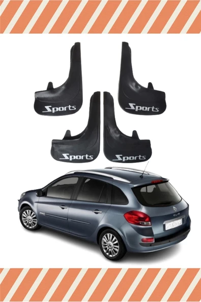 Heda Tex  Renault Clio 3 Stw 2006-2012 Sports Yazılı 4'lü Tozluk Çamurluk Paçalık ürün görseli 1