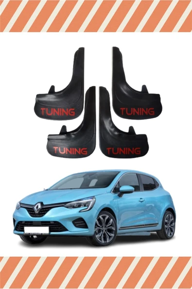 Heda Tex  Renault Clio 5 Tunıng Yazılı 4'lü Tozluk Çamurluk Paçalık ürün görseli 1