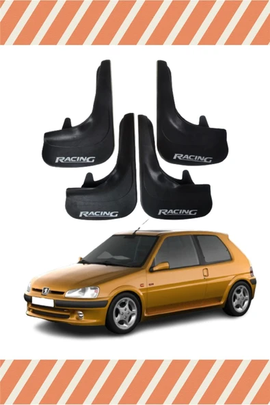 ENGALERİA  Peugeot 106 Racing Yazılı 4'lü Tozluk Çamurluk Paçalık ürün görseli 1