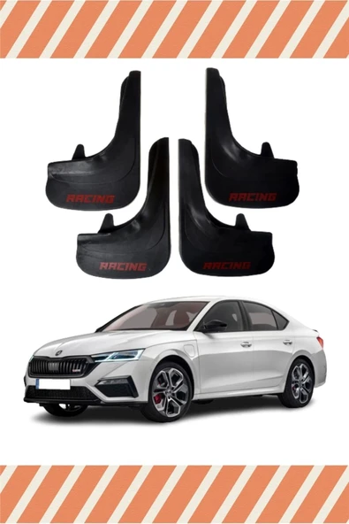 ALPAX OTOMOTİV  Skoda Octavia Racing Yazılı 4'lü Tozluk Çamurluk Paçalık ürün görseli 1