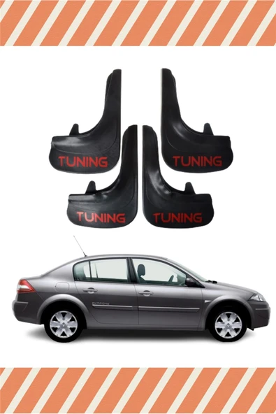 Heda Tex  Renault Megane 2 Sd 2004-2010 Racing Yazılı 4'lü Tozluk Çamurluk Paçalık ürün görseli 1