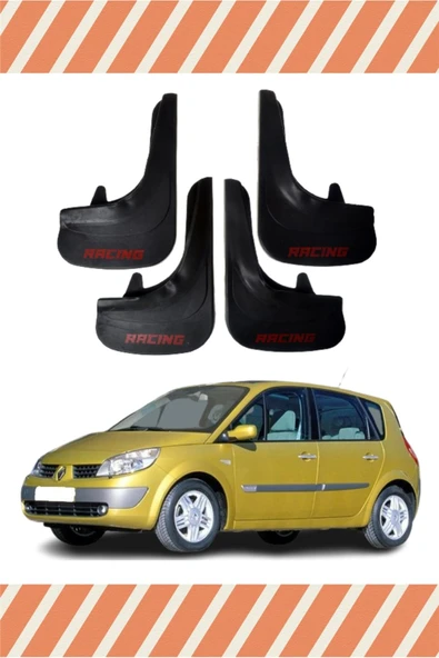 Heda Tex  Renault Scenic Tüm Kasalar Racing Yazılı 4'lü Tozluk Çamurluk Paçalık ürün görseli 1