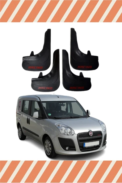 Heda Tex  Fiat Doblo 2010-2022 Racing Yazılı 4'lü Tozluk Çamurluk Paçalık ürün görseli 1