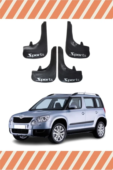 Heda Tex  Skoda Yeti Sports Yazılı 4'lü Tozluk Çamurluk Paçalık ürün görseli 1