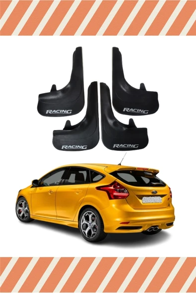 Heda Tex  Ford Focus 3 Hb 2011-2015 Racing Yazılı 4'lü Tozluk Çamurluk Paçalık ürün görseli 1