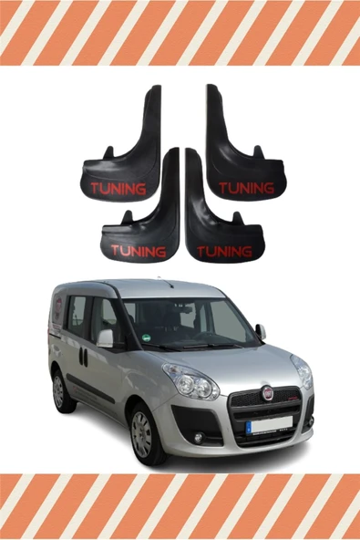 ENGALERİA  DB Fiat Doblo 2 2010-2022 Tunıng Yazılı 4'lü Tozluk Çamurluk Paçalık ürün görseli 1