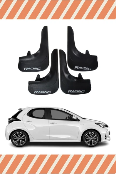 ALPAX OTOMOTİV  Toyota Yaris Racing Yazılı 4'Lü Tozluk Çamurluk Paçalık ürün görseli 1