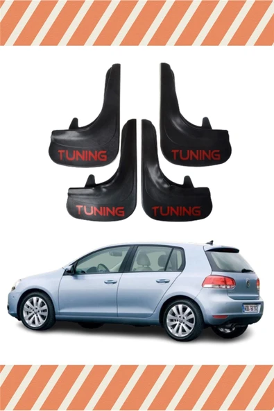 Heda Tex  Volswagen Golf 6 Tunıng Yazılı 4'lü Tozluk Çamurluk Paçalık ürün görseli 1