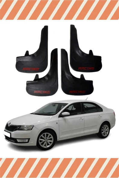 Heda Tex  HG Skoda Rapid Racing Yazılı 4'lü Tozluk Çamurluk Paçalık ürün görseli 1