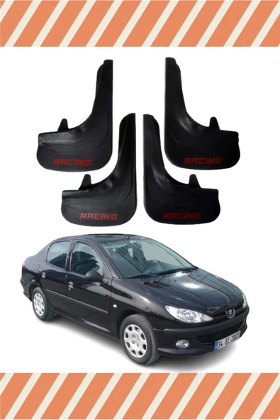 Heda Tex  Peugeot 206 Sd Tüm Kasalar Racing Yazılı 4'lü Tozluk Çamurluk Paçalık ürün görseli 1