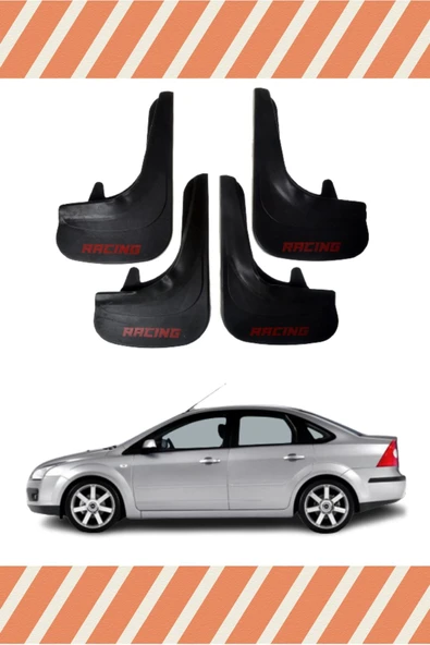 ATALAY TİCARET  Ford Focus 2 Racing Kırmızı Yazılı 4'lü Tozluk Çamurluk Paçalık ürün görseli 1