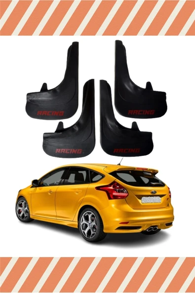 Heda Tex  Ford Focus 3 Hb 2011-2015 Racing Yazılı 4'lü Tozluk Çamurluk Paçalık ürün görseli 1