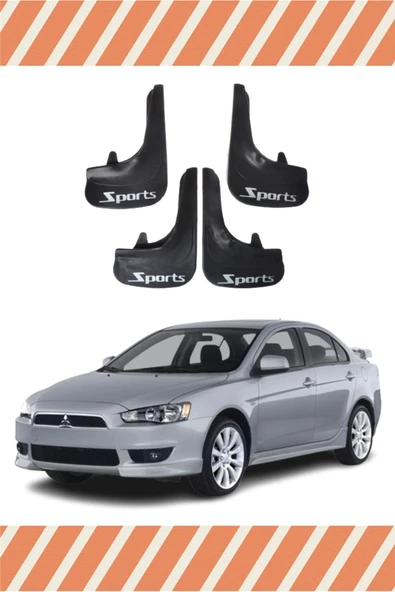 Heda Tex  Mitsubishi Lancer Sports Yazılı 4'lü Tozluk Çamurluk Paçalık ürün görseli 1