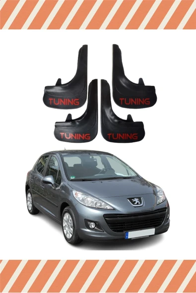 Heda Tex  Peugeot 207 Tunıng Yazılı 4'lü Tozluk Çamurluk Paçalık ürün görseli 1