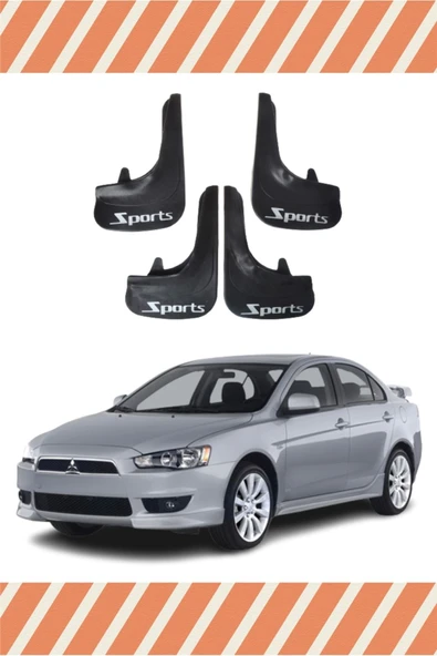 Modarios  Mitsubishi Lancer Sports Yazılı 4'lü Tozluk Çamurluk Paçalık ürün görseli 1