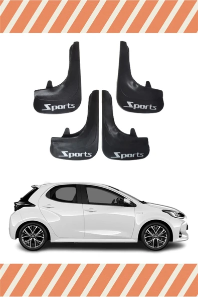 Heda Tex  Toyota Yaris Sports Yazılı 4'lü Tozluk Çamurluk Paçalık ürün görseli 1