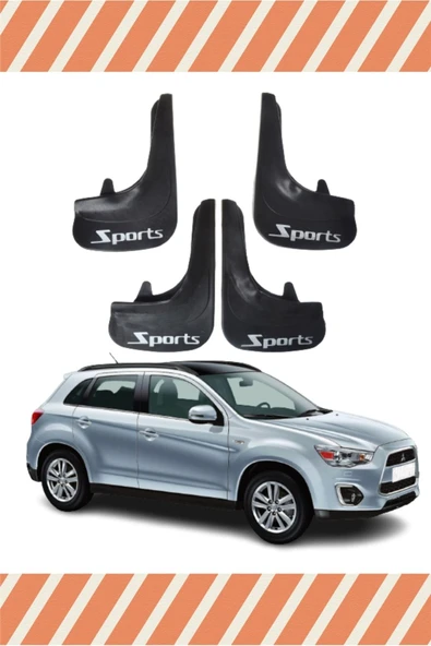 ALPAX OTOMOTİV  Mitsubishi Asx Sports Yazılı 4'lü Tozluk Çamurluk Paçalık Uyumlu ürün görseli 1