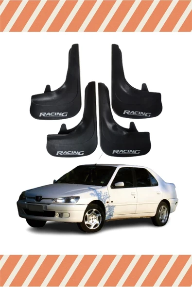 VİvaLuxe  Peugeot 306 Sd Tüm Kasalar Racing Yazılı 4'lü Tozluk Çamurluk Paçalık ürün görseli 1