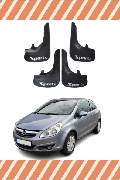 Heda Tex  Opel Corsa D-e 2007-2014 Sports Yazılı 4'lü Tozluk Çamurluk Paçalık ürün görseli 1