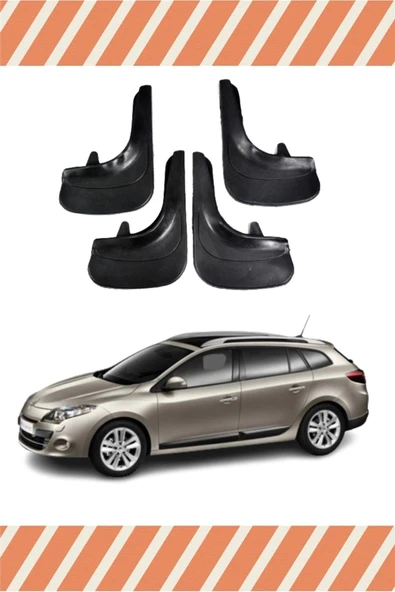 ENGALERİA  Renault Megane 3 Stw 2010-2016 Racing Yazılı 4'lü Tozluk Çamurluk Paçalık ürün görseli 1