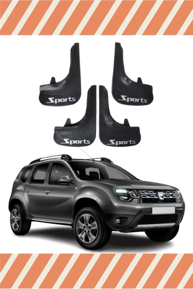 Heda Tex  Dacia Duster 2010-2017 Sports Yazılı 4'lü Tozluk Çamurluk Paçalık ürün görseli 1