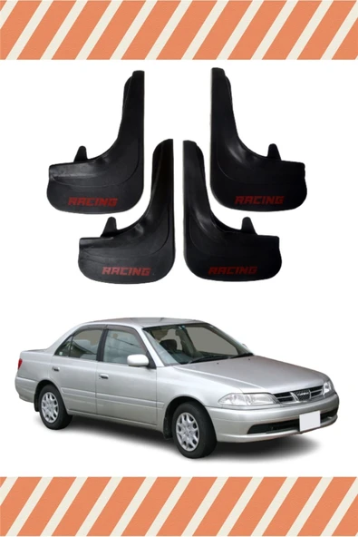 ALPAX OTOMOTİV  Toyota Carina Racing Yazılı 4'lü Tozluk Çamurluk Paçalık ürün görseli 1