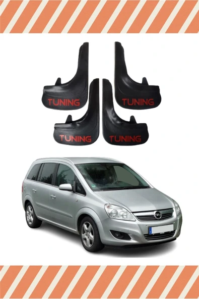 BEFTO HOME  Opel Zafira Tuning Yazılı 4'lü Tozluk Çamurluk Paçalık Uyumlu ürün görseli 1