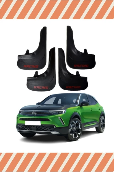 Heda Tex  Opel Mokka 2012-2020 Racing Yazılı 4'lü Tozluk Çamurluk Paçalık ürün görseli 1