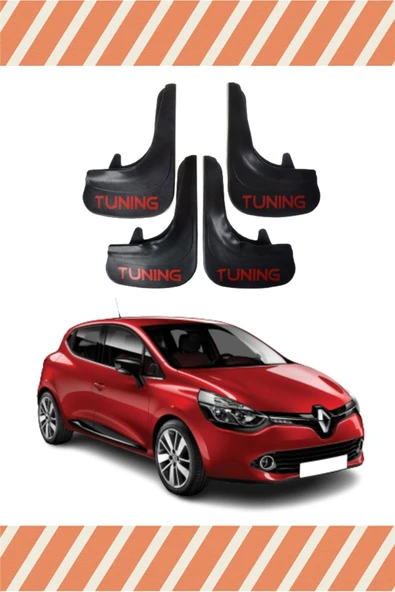 Heda Tex  Renault Clio 1 Tuning Yazılı 4'lü Tozluk Çamurluk Paçalık Uyumlu ürün görseli 1