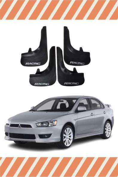 Heda Tex  Mitsubishi Lancer Racing Yazılı 4'lü Tozluk Çamurluk Paçalık ürün görseli 1