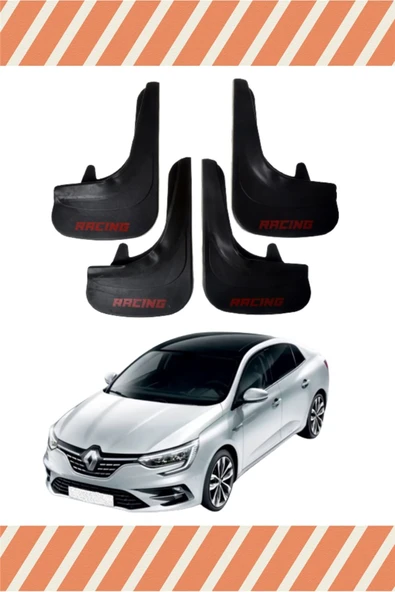 Heda Tex  Renault Megane 4 Sd 2016-2021 Racing Yazılı 4'lü Tozluk Çamurluk Paçalık ürün görseli 1