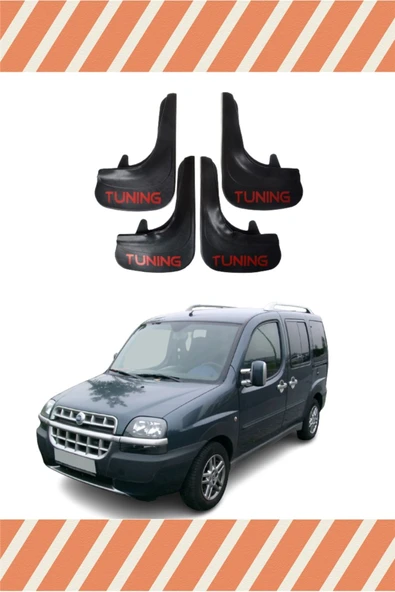 Heda Tex  Fiat Doblo 2000-2010 Tuning Yazılı 4'lü Tozluk Çamurluk Paçalık ürün görseli 1