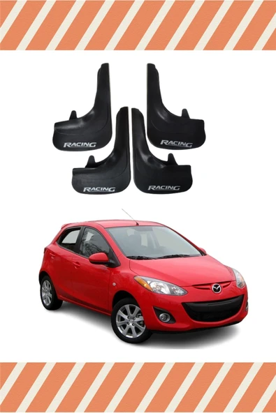Heda Tex  Mazda 2 Racing Yazılı 4'lü Tozluk Çamurluk Paçalık ürün görseli 1