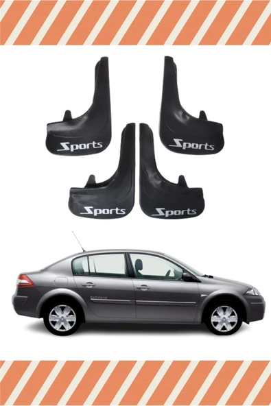 Heda Tex  Renault Megane 2 Sd 2004-2010 Sports Yazılı 4'lü Tozluk Çamurluk Paçalık ürün görseli 1