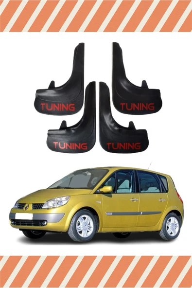 Heda Tex  Renault Scenic Tüm Kasalar Tuning Yazılı 4'lü Tozluk Çamurluk Paçalık Uyumlu ürün görseli 1