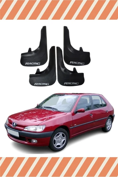 Heda Tex  Peugeot 306 Hb Tüm Kasalar Racing Yazılı 4'lü Tozluk Çamurluk Paçalık ürün görseli 1