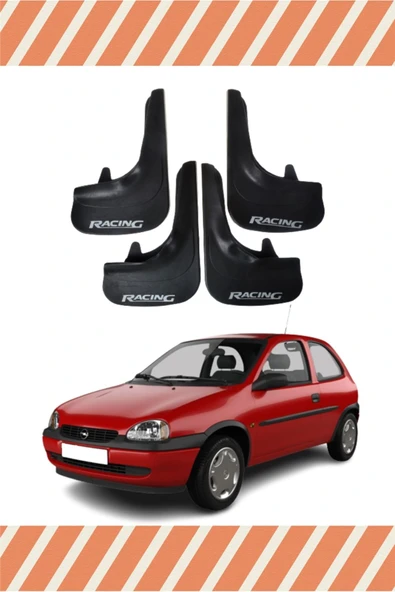 Heda Tex  Opel Corsa B 1993-2000 Racing Yazılı 4'lü Tozluk Çamurluk Paçalık ürün görseli 1