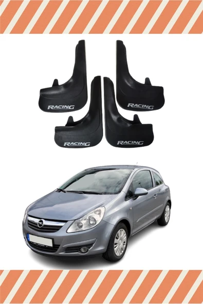 Heda Tex  Opel Corsa D-e 2007-2014 Racing Yazılı 4'lü Tozluk Çamurluk Paçalık ürün görseli 1