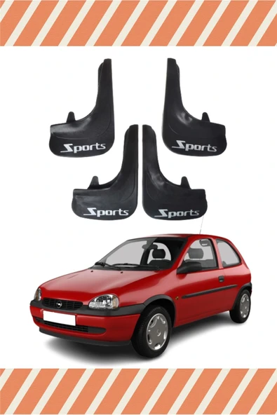 Heda Tex  Opel Corsa B 1993-2000 Sports Yazılı 4'lü Tozluk Çamurluk Paçalık ürün görseli 1