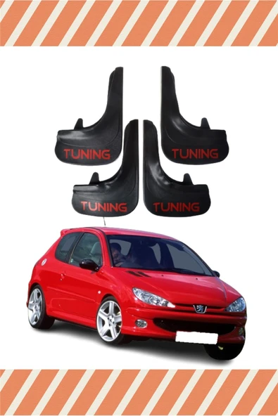 Heda Tex  Peugeot 206 Hb Tunıng Yazılı 4'lü Tozluk Çamurluk Paçalık ürün görseli 1