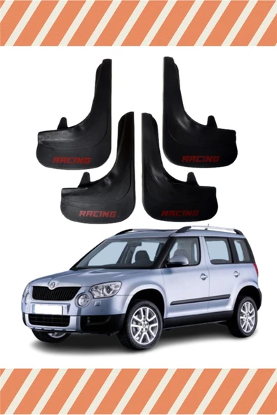Heda Tex  Skoda Yeti Racing Yazılı 4'lü Tozluk Çamurluk Paçalık ürün görseli 1