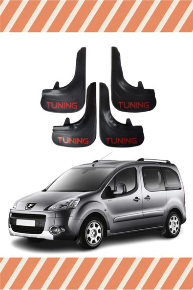Heda Tex  Peugeot Partner Tunıng Yazılı 4'lü Tozluk Çamurluk Paçalık ürün görseli 1