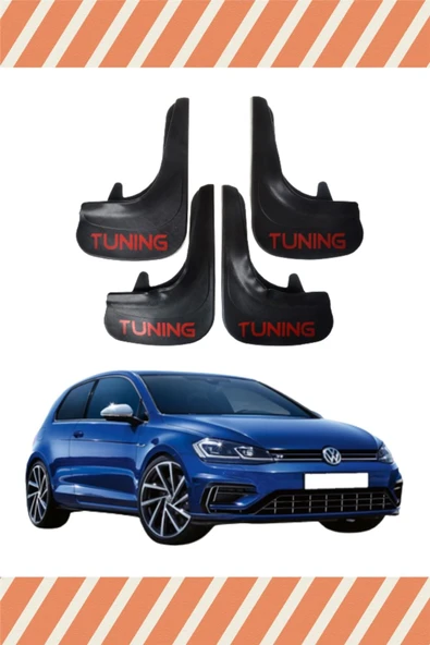 Heda Tex  DB Volswagen Golf 7 Tunıng Yazılı 4'lü Tozluk Çamurluk Paçalık ürün görseli 1