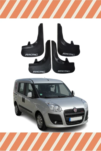 Heda Tex  Fiat Doblo 2010-2022 Racing Yazılı 4'lü Tozluk Çamurluk Paçalık ürün görseli 1