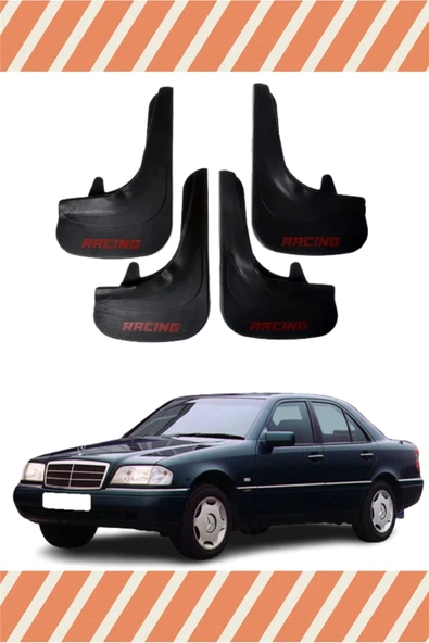Heda Tex  Mercedes C Racing Kırmızı Yazılı 4'lü Tozluk Çamurluk Paçalık ürün görseli 1