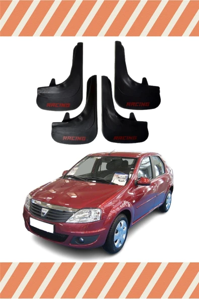Heda Tex  Dacia Logan 2004-2012 Racing Yazılı 4'lü Tozluk Çamurluk Paçalık ürün görseli 1