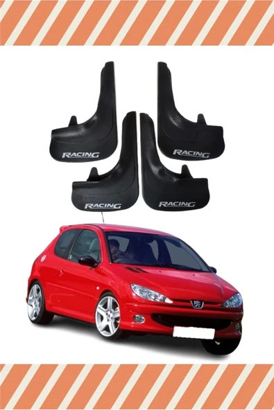 Heda Tex  Peugeot 206 Hb Peugeot 106 Racing Yazılı 4'lü Tozluk Çamurluk Paçalık ürün görseli 1