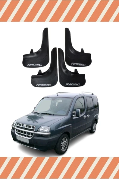 Heda Tex  Fiat Doblo 2000-2010 Racing Yazılı 4'lü Tozluk Çamurluk Paçalık ürün görseli 1