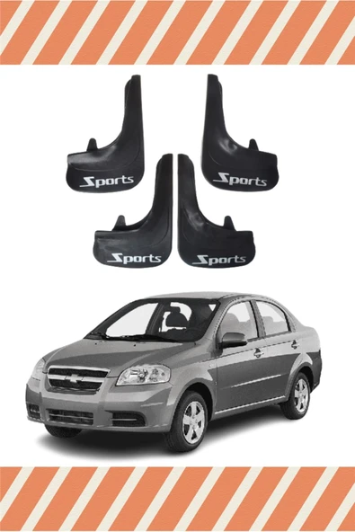 Heda Tex  Chevrolet Aveo Sedan 2005-2011 Sports Yazılı 4'lü Tozluk Çamurluk Paçalık ürün görseli 1