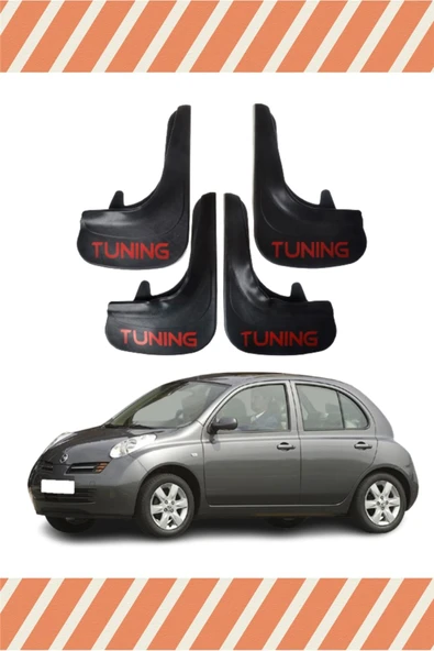 Heda Tex  YB Nissan Micra Tunıng Yazılı 4'lü Tozluk Çamurluk Paçalık ürün görseli 1